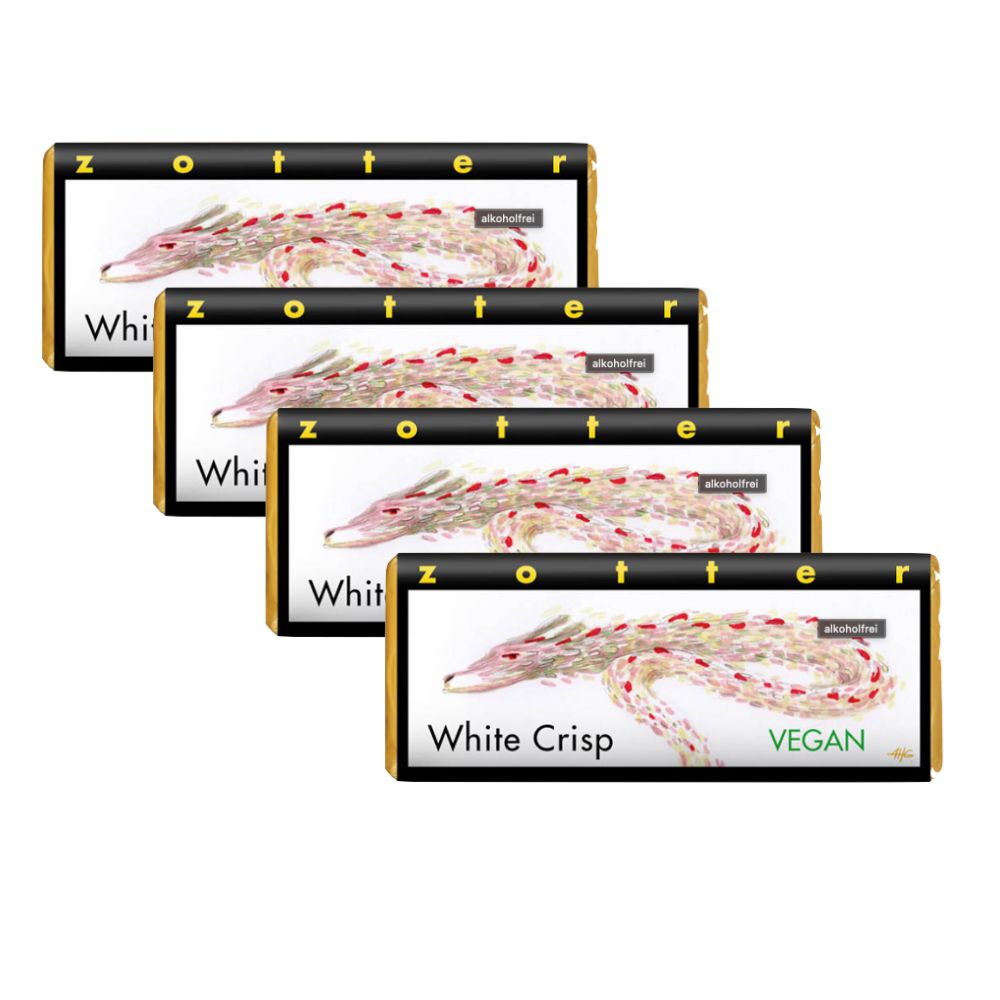 Zotter vegane Bio-Schokolade White Crisp 4x70 g