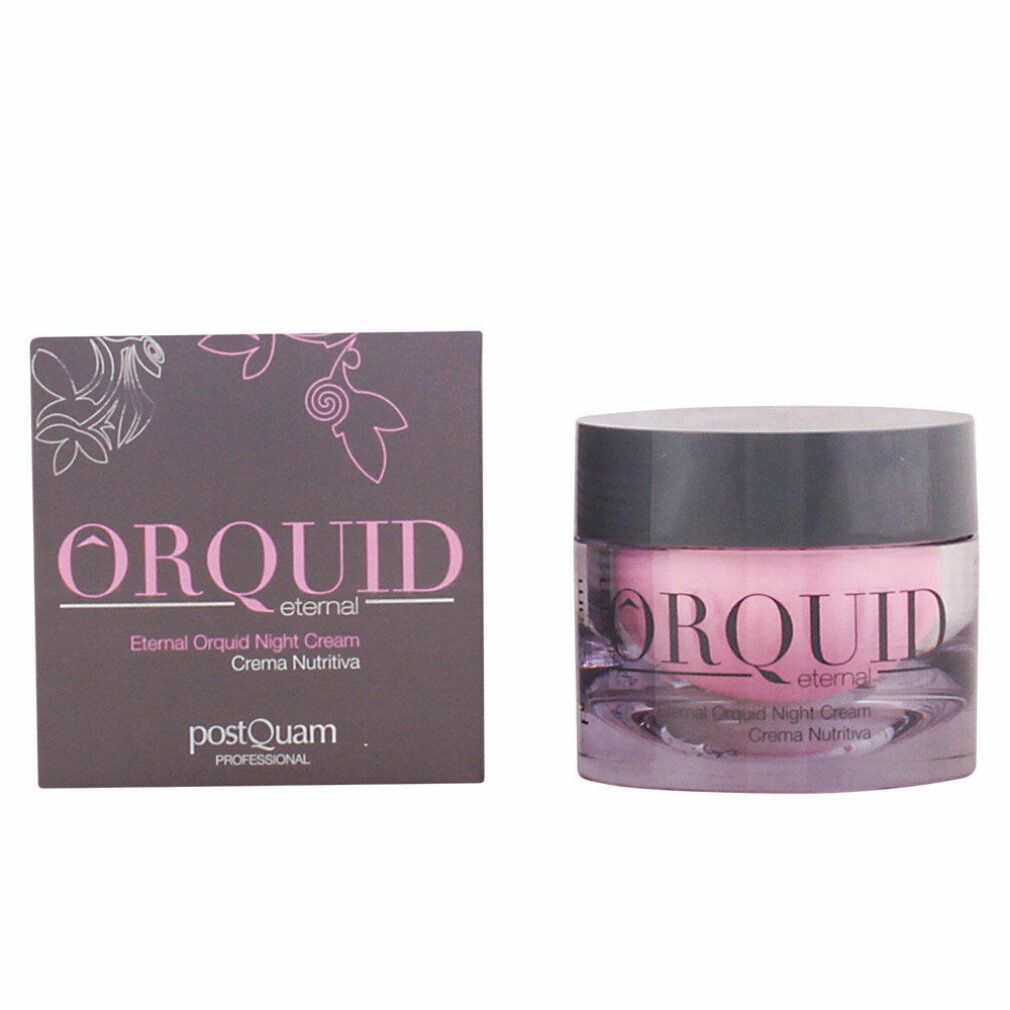 Creme-Glas mit Deckel und Karton. Aufschrift ORQUID. Rosa Creme sichtbar.