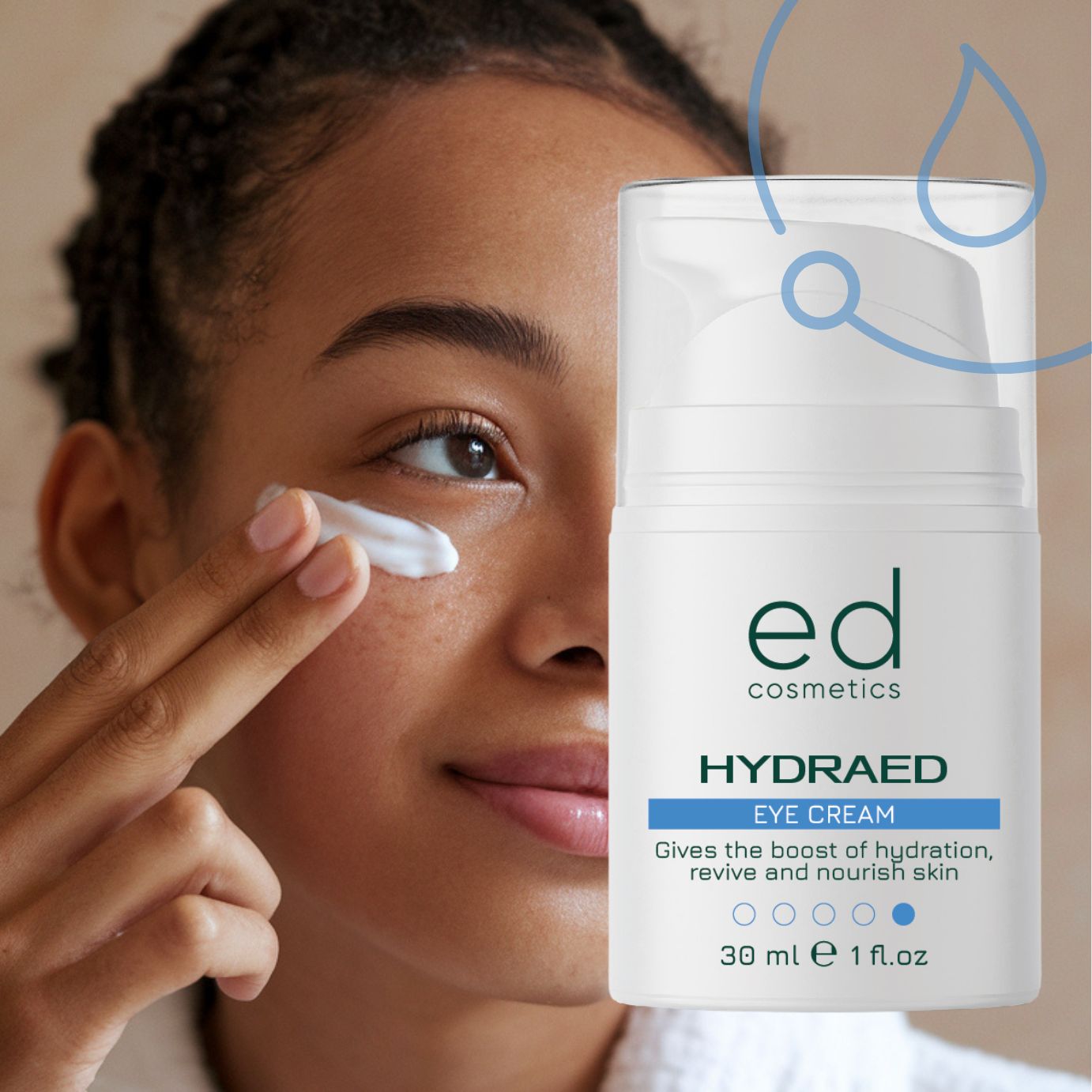 ED COSMETICS HydraED Augenpflege – gegen Trockenheit & für empfindliche Haut – Feuchtigkeitspflege