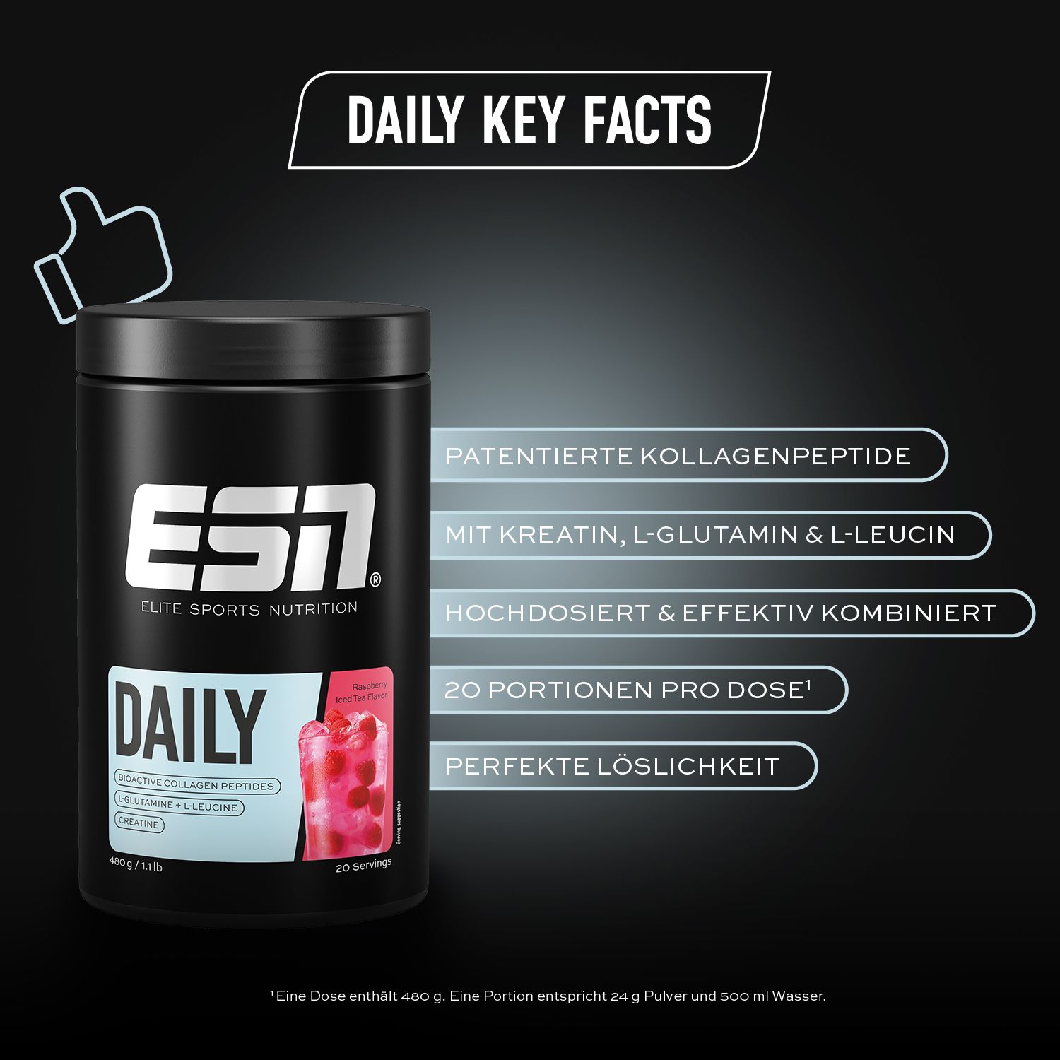 ESN Daily Kollagen, Glutamin, Kreatin Pulver