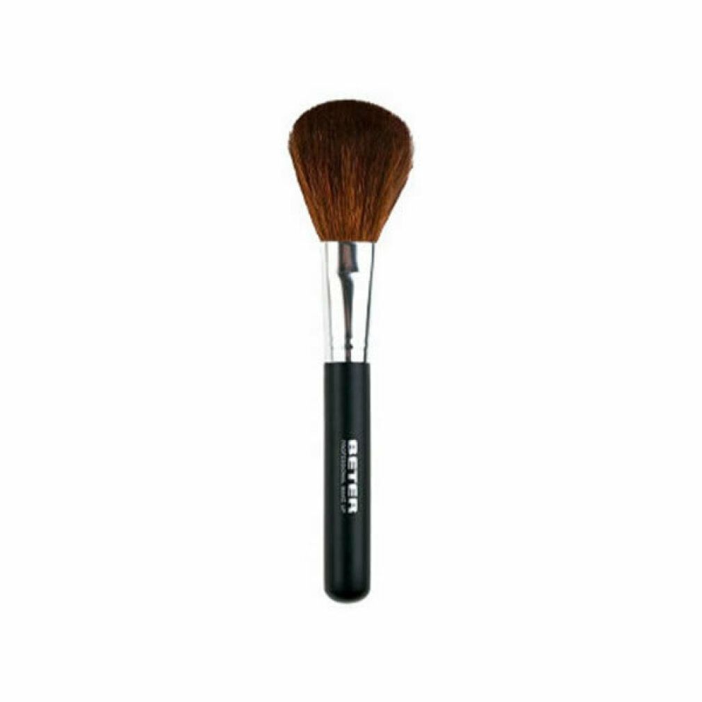 Make-up Pinsel mit schwarzem Griff und braunen Borsten. Silberne Metallhülse. Auf dem Griff steht BETER PROFESSIONAL MAKE UP.