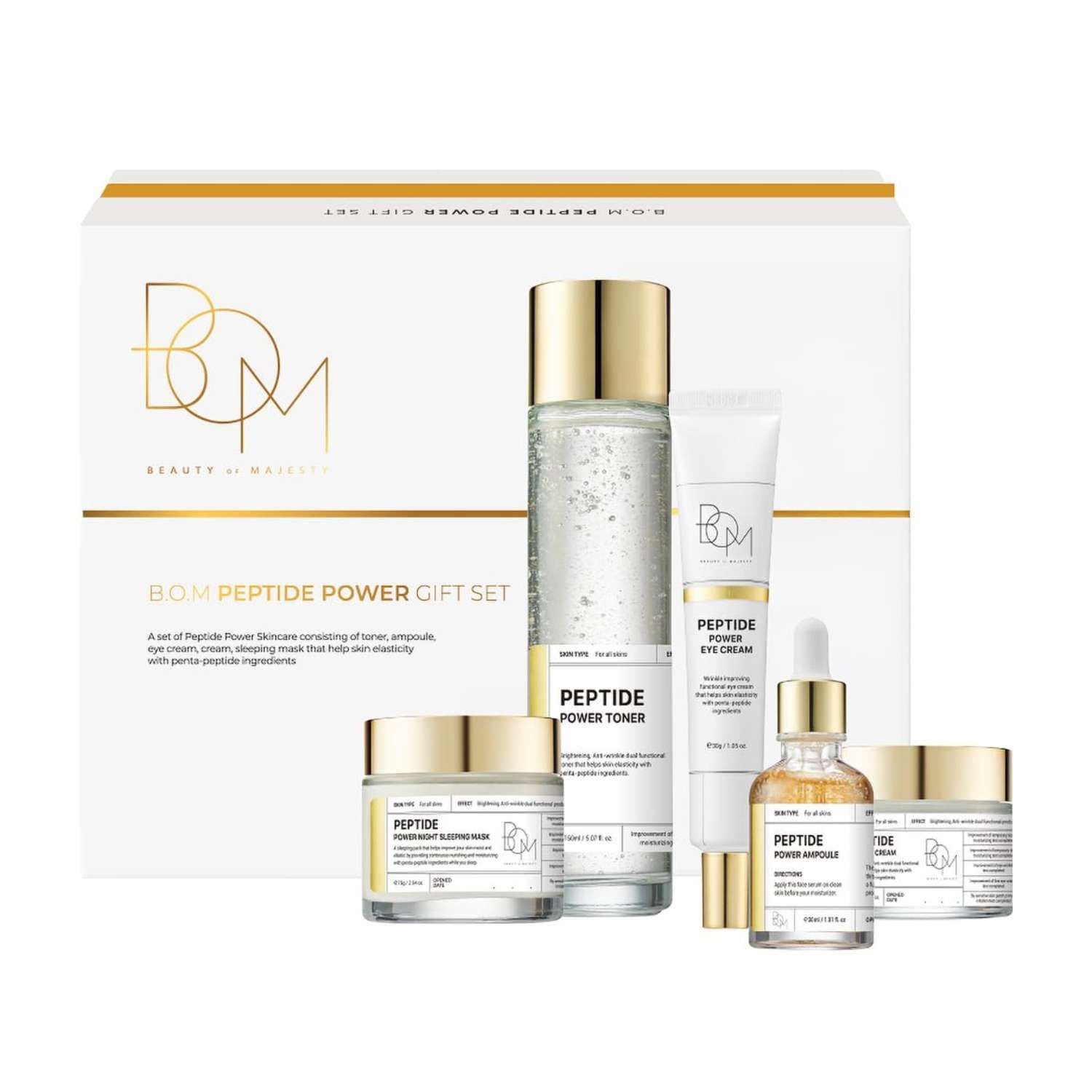 BOM Peptide Power Gift Set 5P 335 g Tagescreme