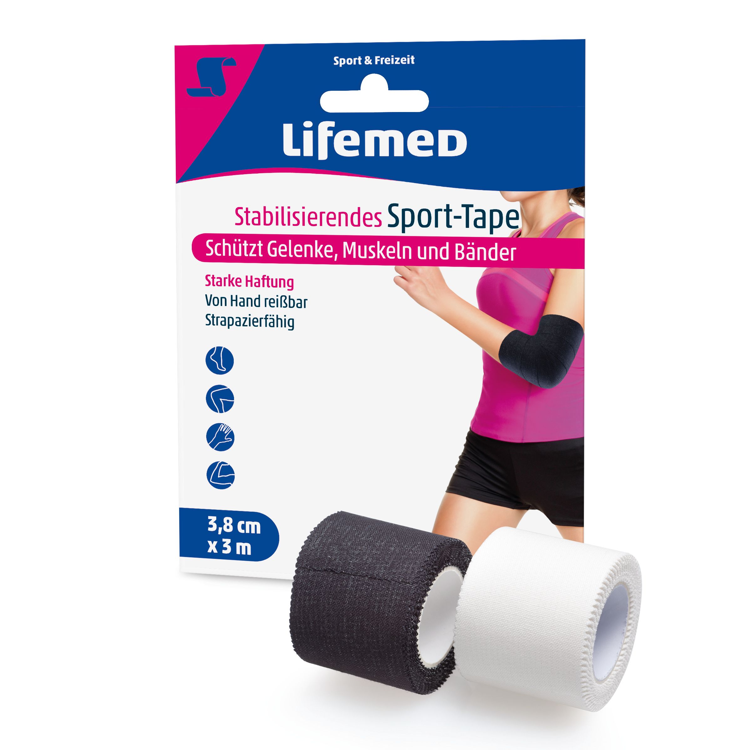 Lifemed Stabilisierendes Sport-Tape 3 m x 3,8 cm