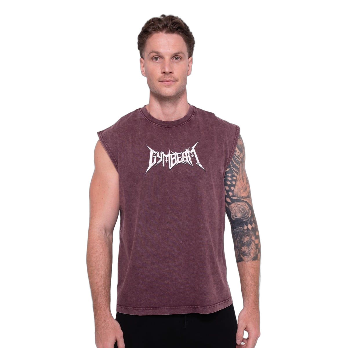 GymBeam Tanktop Herren Regular ärmellos in Burgunderrot Spike 1 St