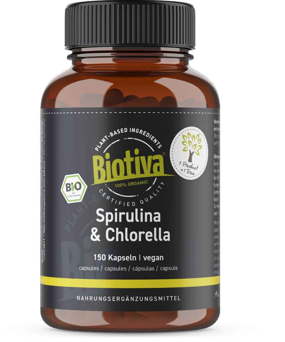 Biotiva Spirulina & Chlorella Kapseln Bio 105 g