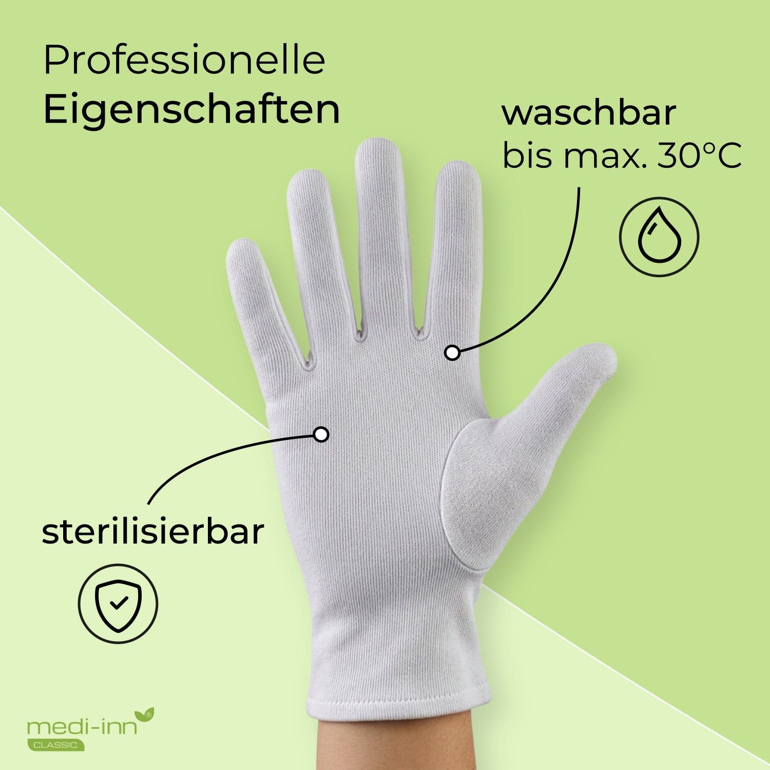 Medi-Inn Baumwollhandschuhe Trikot reinweiss atmungsaktiv