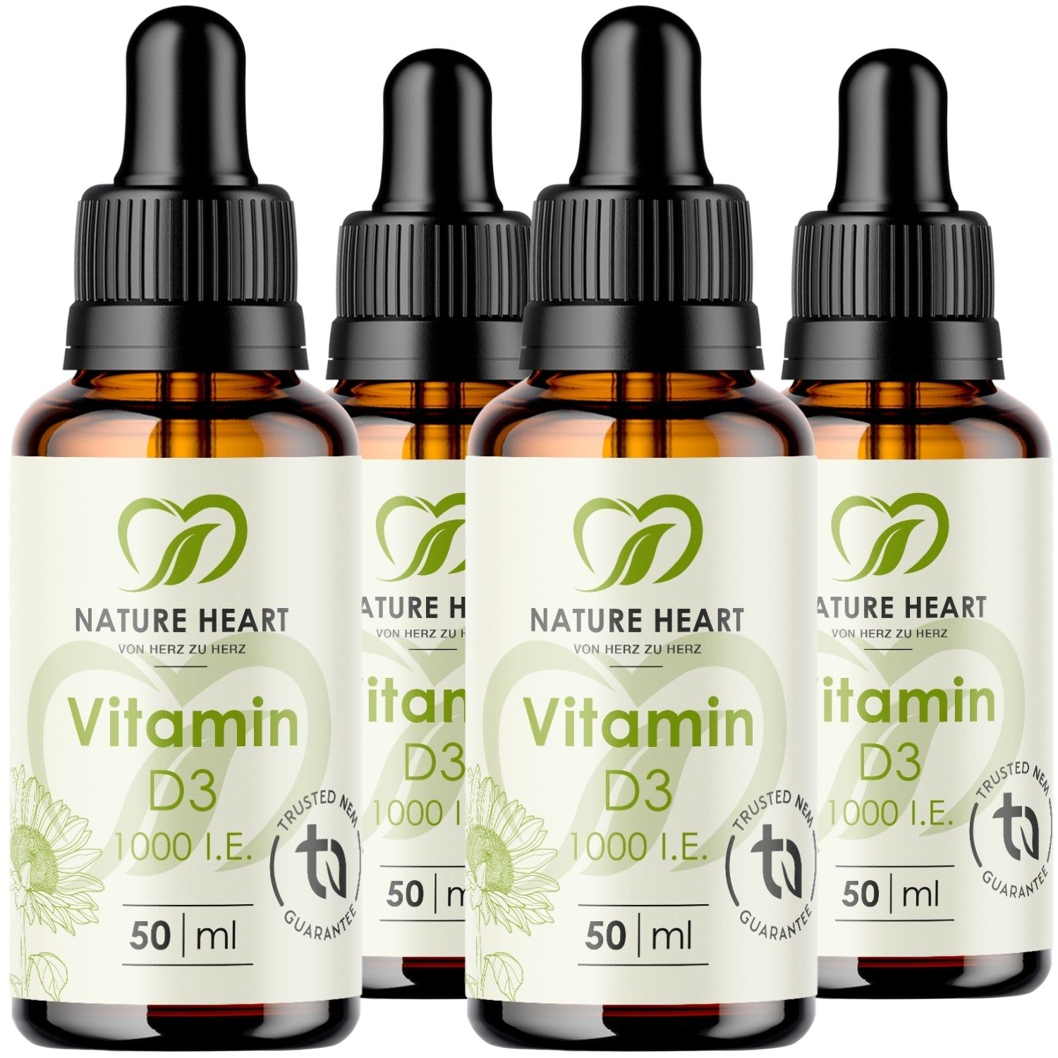 Nature Heart Vitamin D3 Tropfen 1.000 I.e. 4x50 ml