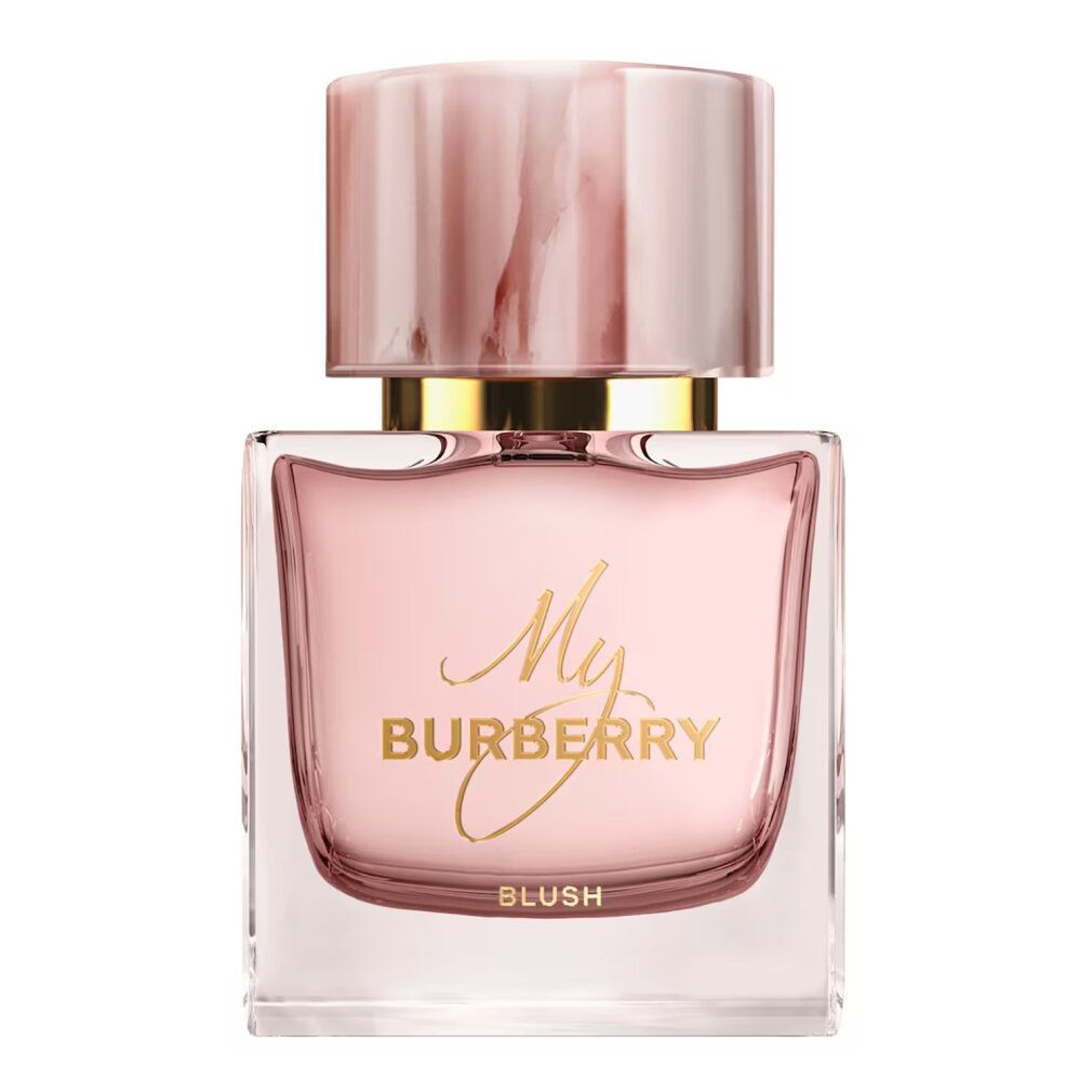 My Burberry Blush Eau de Parfum Flakon mit marmorierter rosa Kappe.