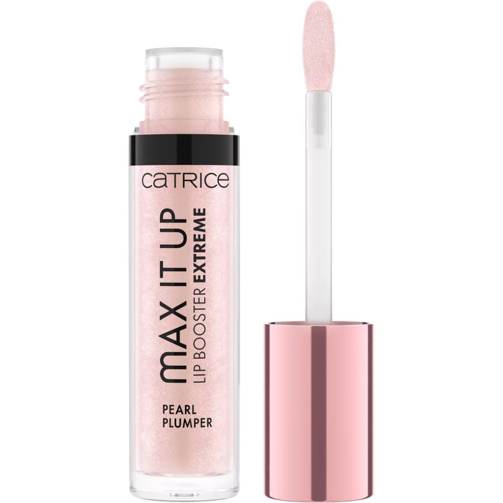 Catrice Max It Up Lip Booster Extreme Pearl Plumper in glitzernder Verpackung mit Applikator.