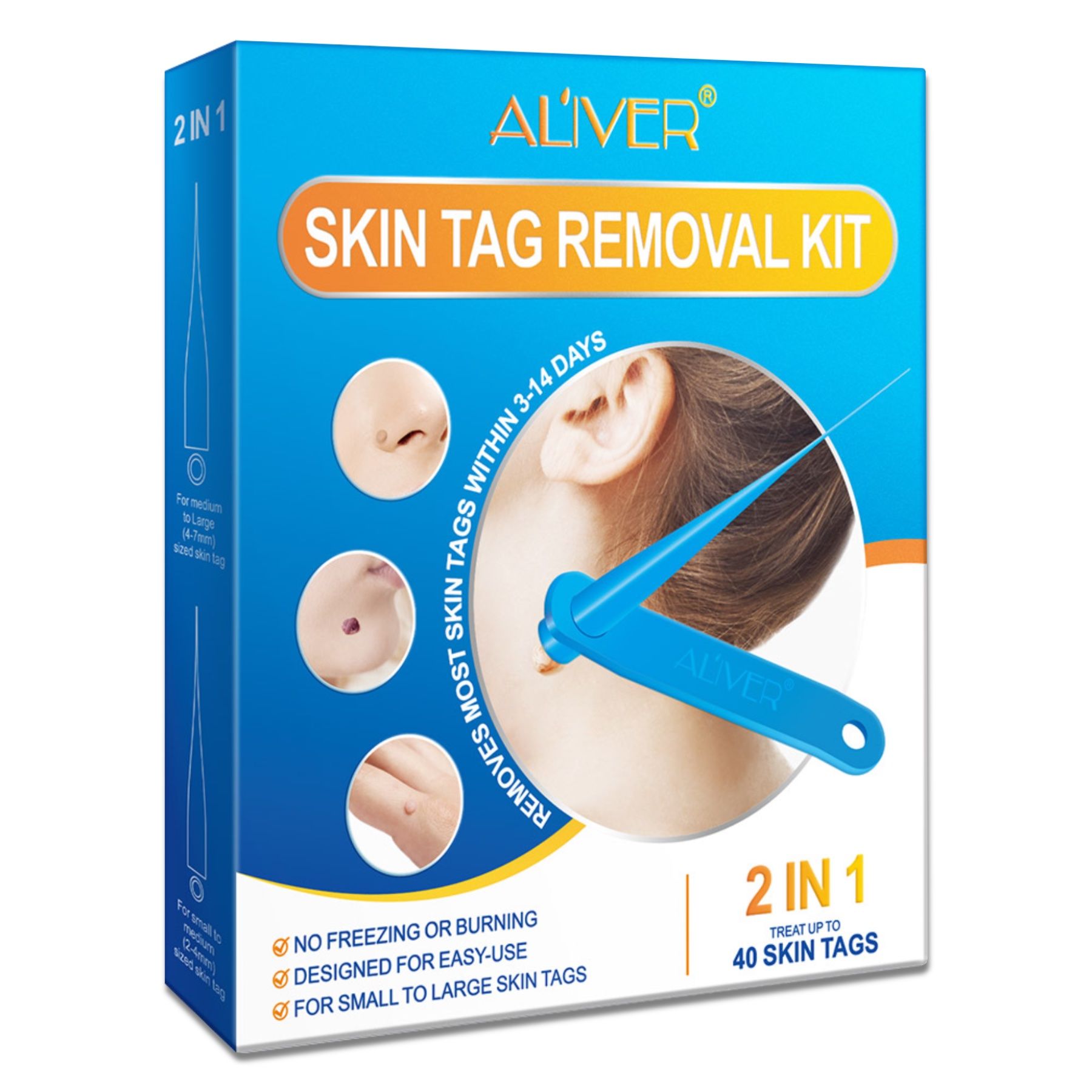 ALIVER Warzen-Behandlungsstift Entferner Skin Tag Removal Set 2in1