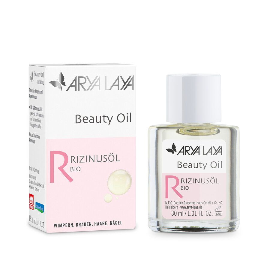 Arya Laya Beauty Oil Rizinusöl BIO in Glasflasche mit Faltschachtel. 30 ml.