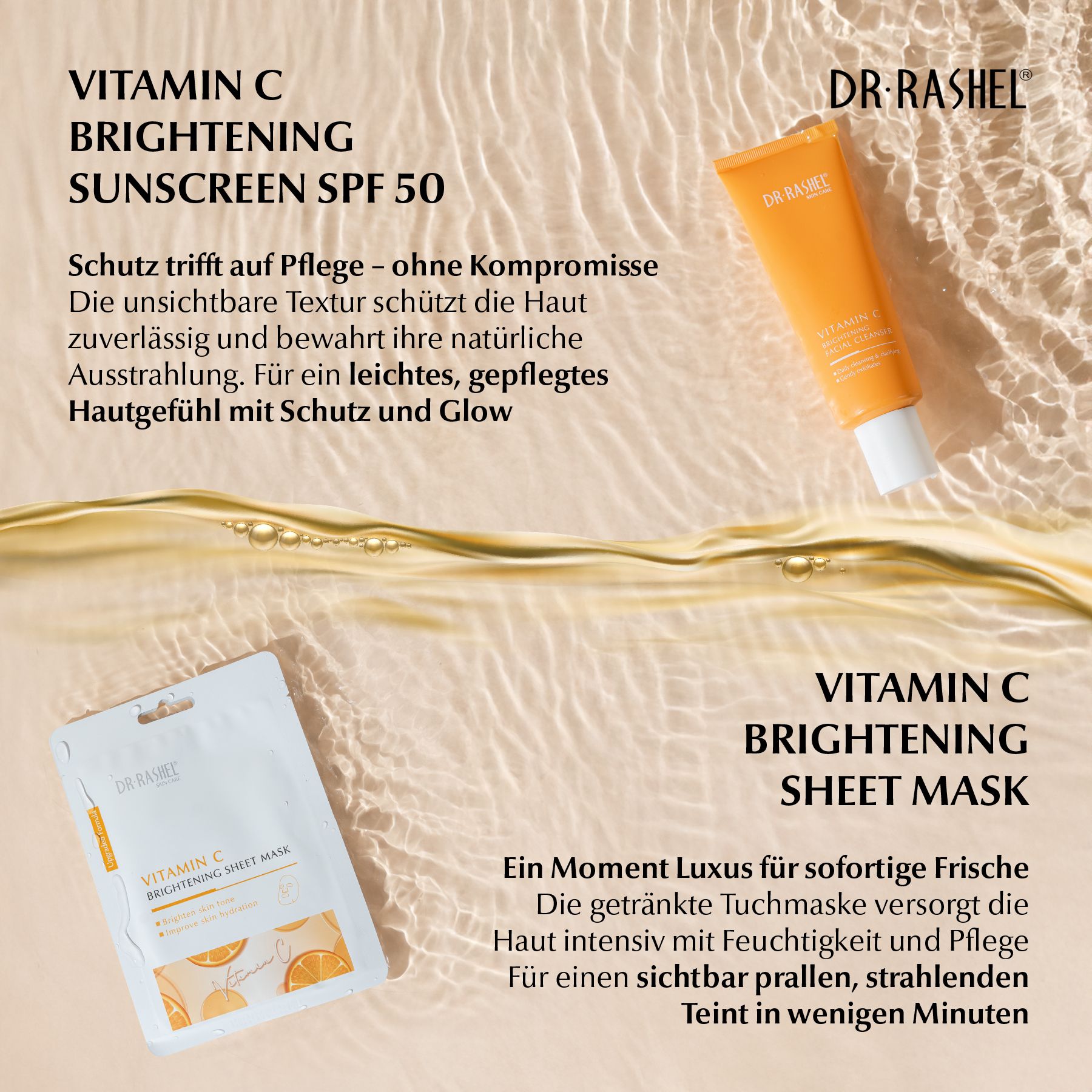 DR RASHEL Gesichtspflege-Set Vitamin C Geschenkbox Serum Creme Masken Toner