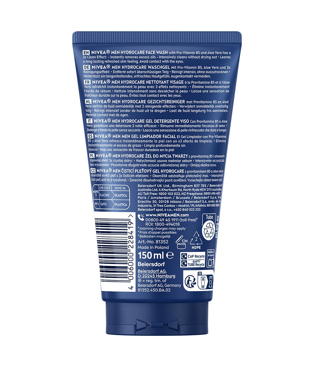NIVEA MEN HydroCare Gesichtswaschgel XXL