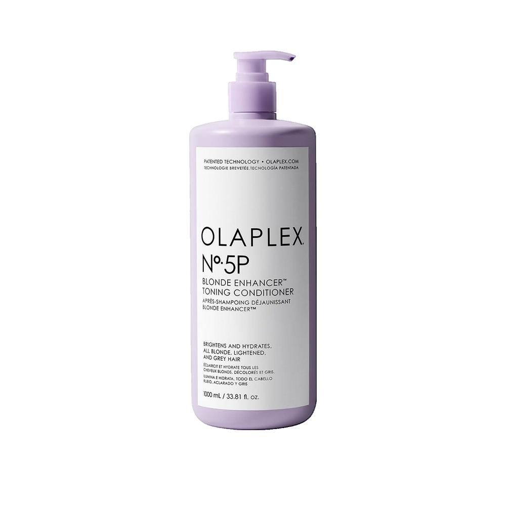 Olaplex N°5P Conditioner in lavendelfarbener Flasche mit Pumpspender.