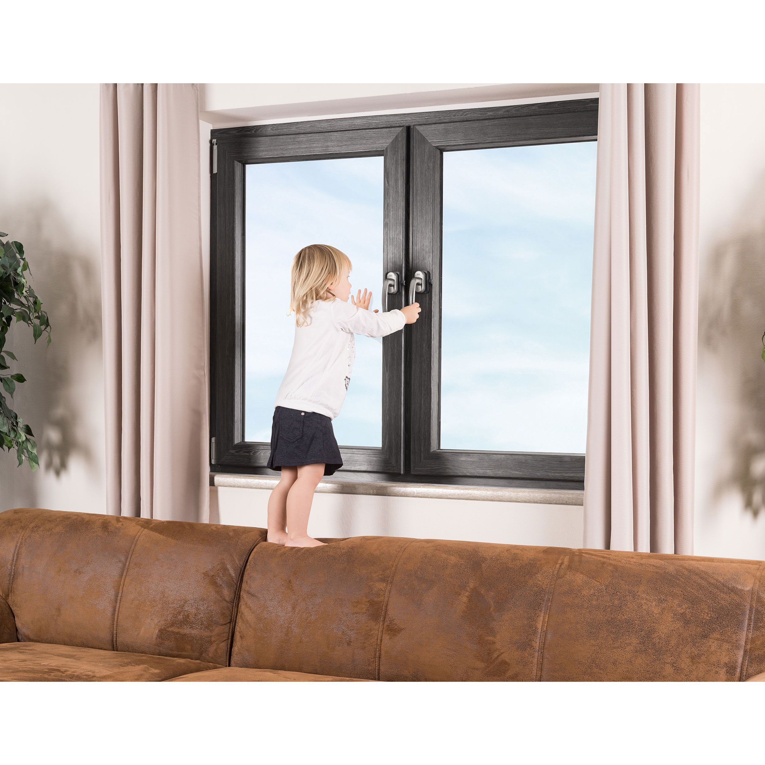 reer WinLock Fenster- und Balkontürsicherung, Anthrazit