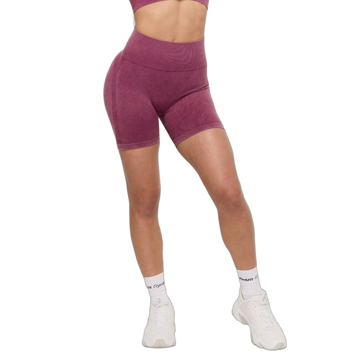 GymBeam Shorts für Frauen nahtlos mit hoher Taille und Slim-Fit Lift Plum 1 St