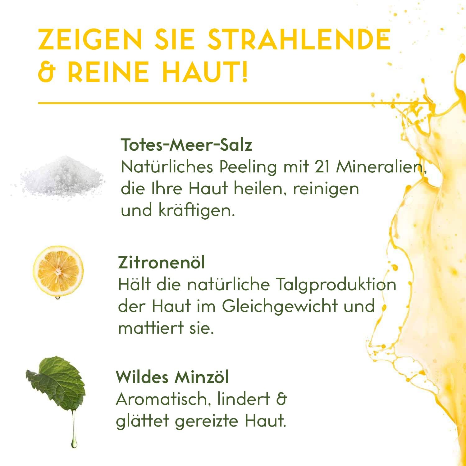 NATURALS Körperpeeling Body Scrub Lemon Mint - Natürliches Körperpeeling mit Totem Meer Salz