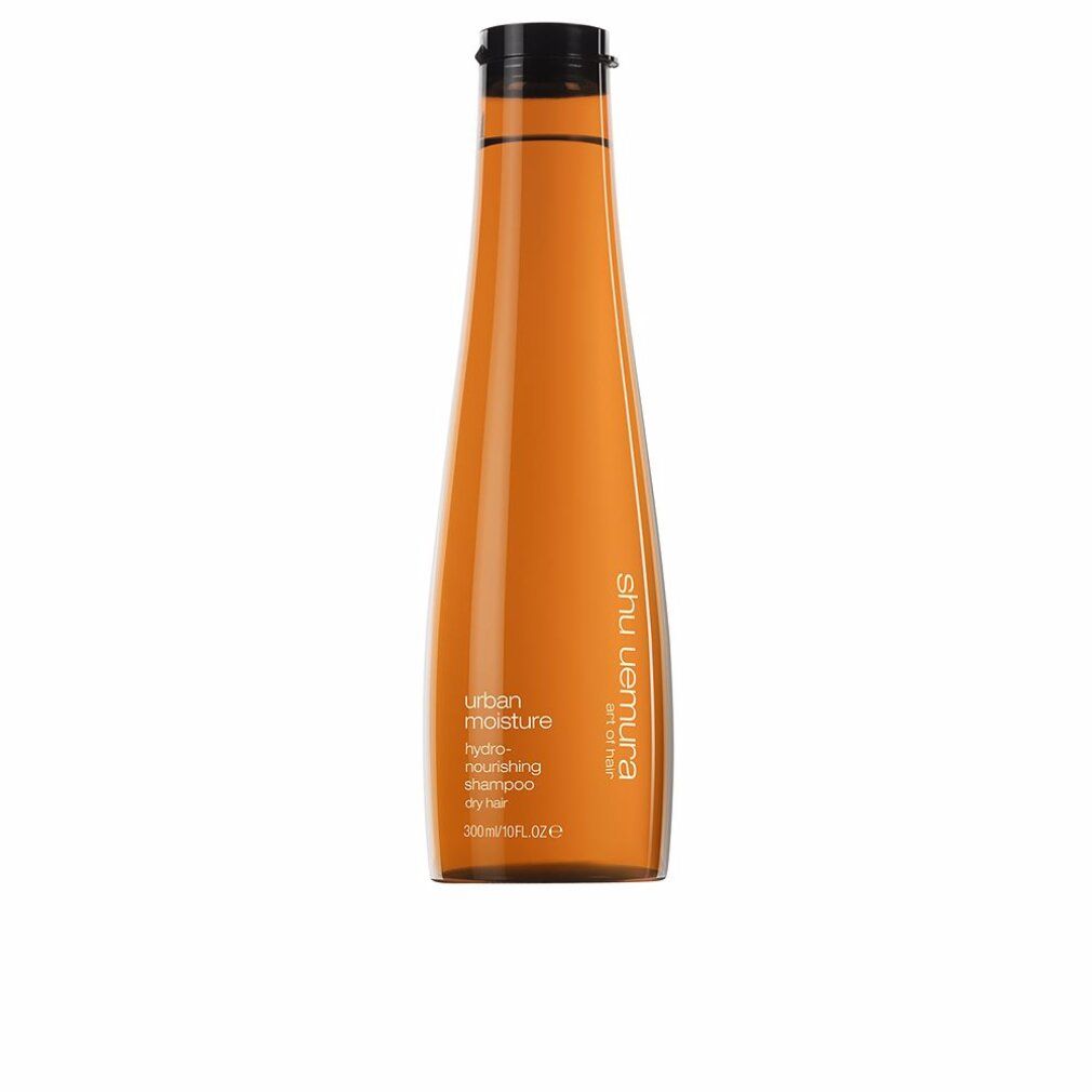 Orange Flasche Shu Uemura Urban Moisture Hydro-Nourishing Shampoo für trockenes Haar.