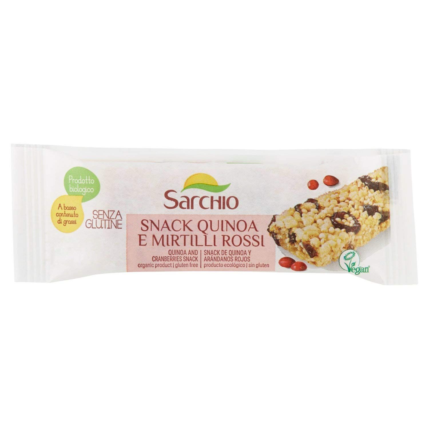 Snack Quinoa e Mirtilli Rossi Monoporzione Senza Glutine - Sarchio