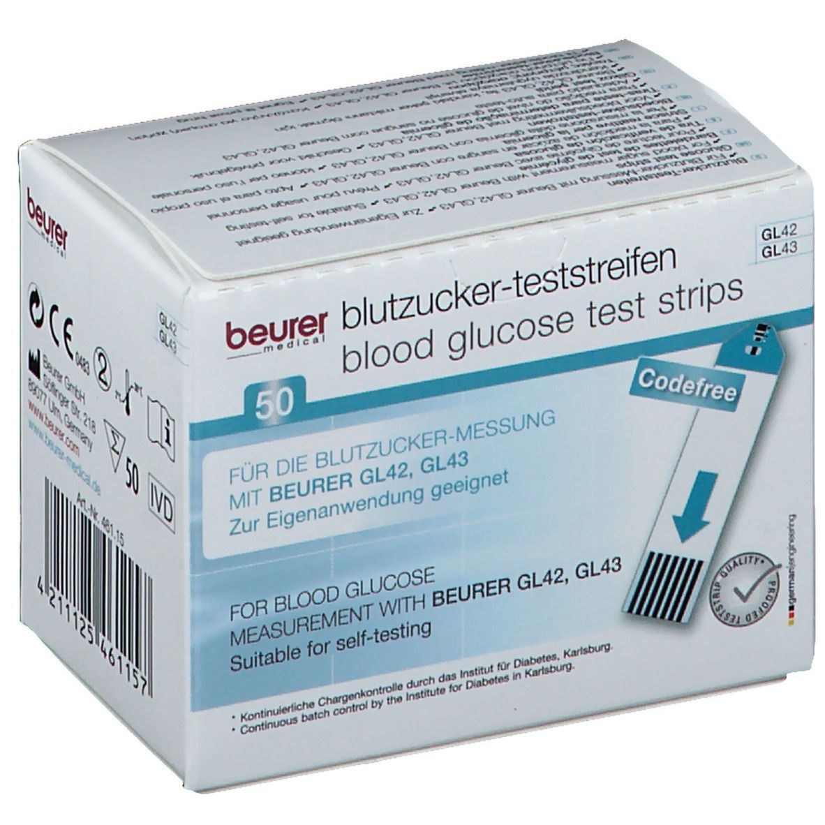 beurer Blutzucker-Teststreifen GL42/43