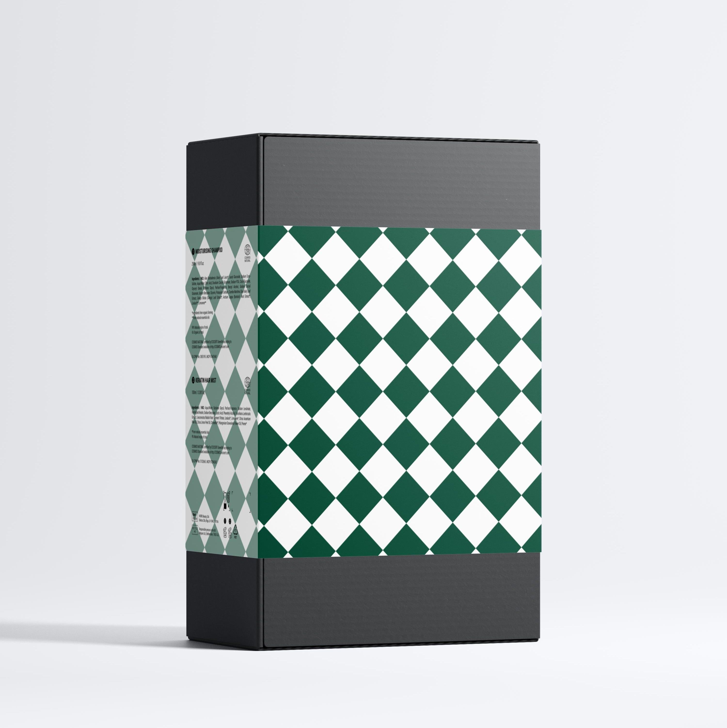 Zero Skin Hair Revival Box, Set für glänzendes gestärktes Haar mit Shampoo und Leave in Spray