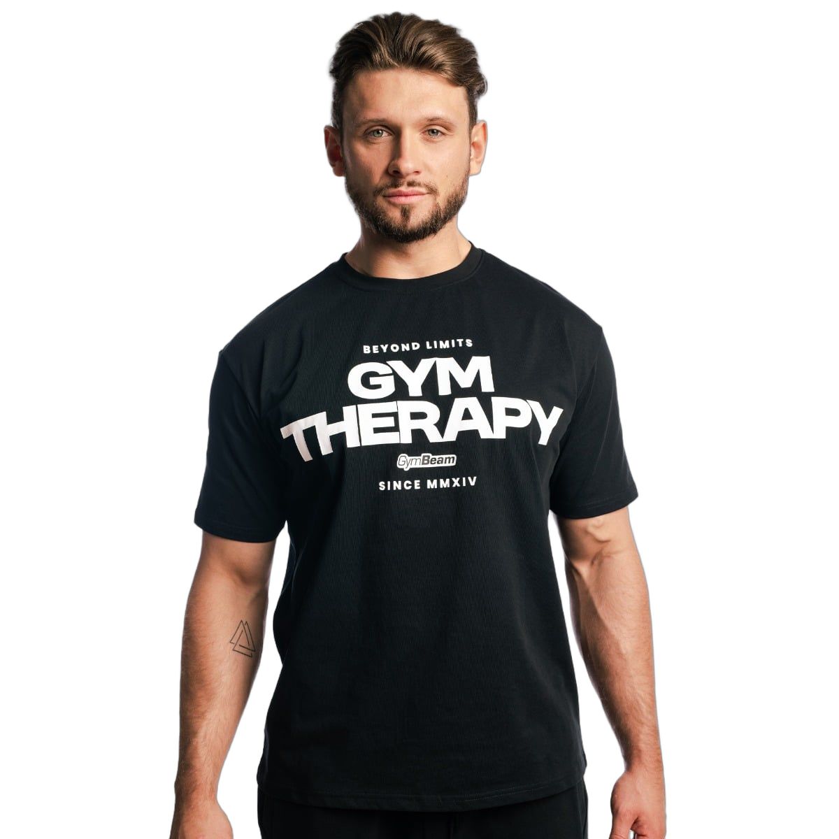 GymBeam T-Shirt Herren Gym Therapy oversized mit Kurzarm in Schwarz 1 St