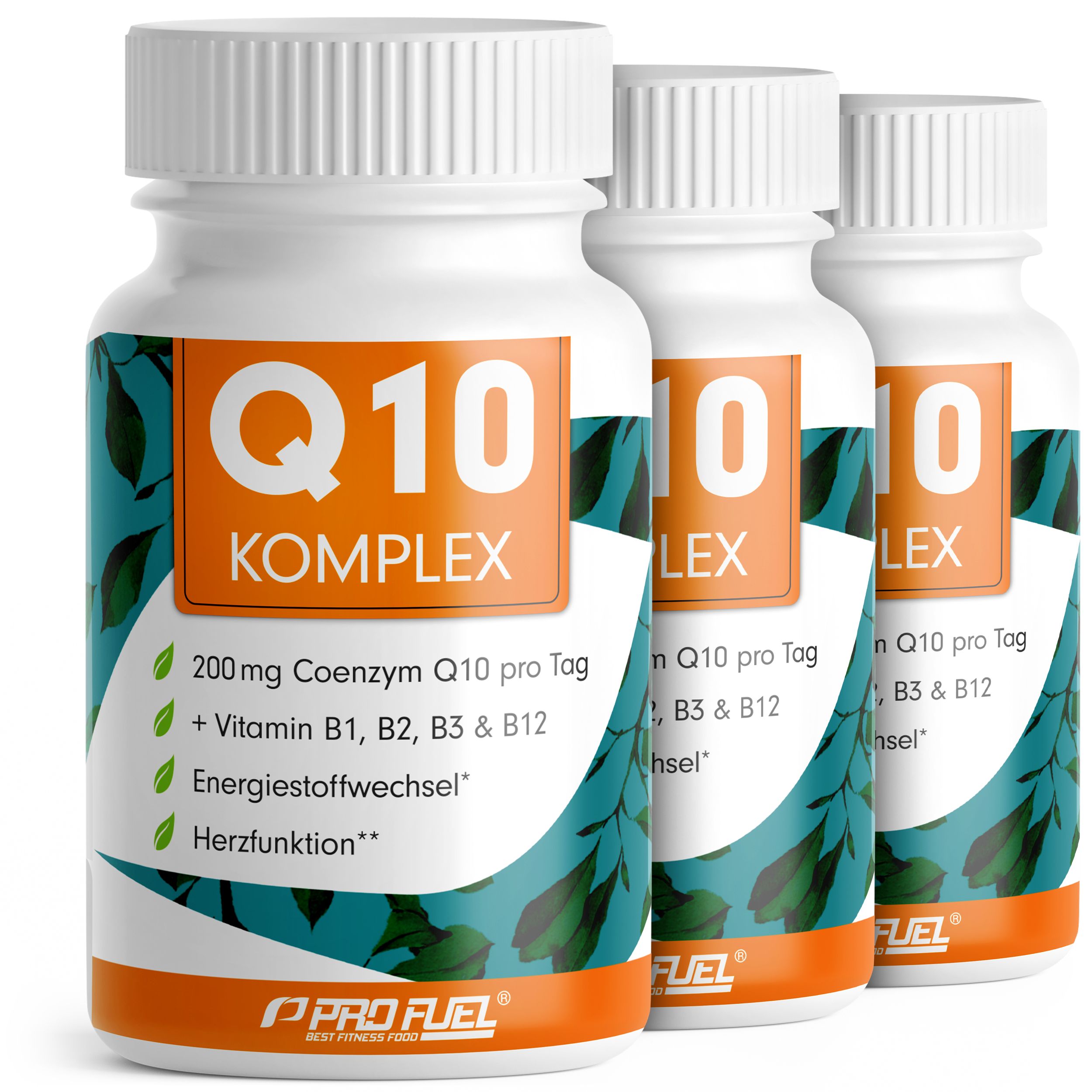 Profuel - Q10 KOMPLEX Kapseln hochdosiert - Coenzym Q10  mit 200mg Coenzym Q10 + Vitamin B12