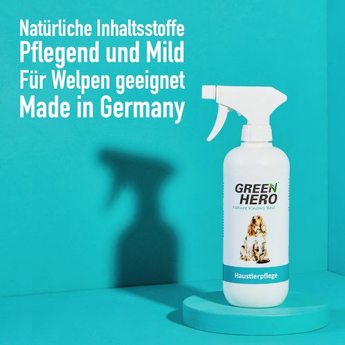 GreenHero Haustierpflege, pflegt die Haut bei Juckreiz und Milben