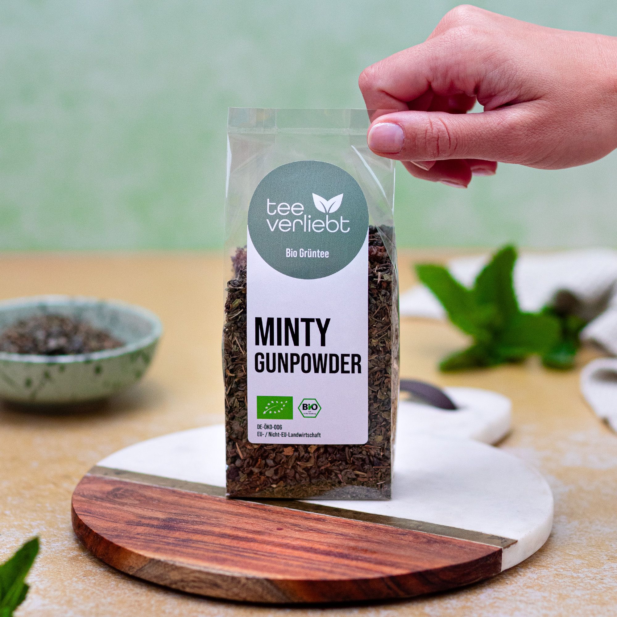 teeverliebt - Minty Gunpowder loser Bio Grüntee