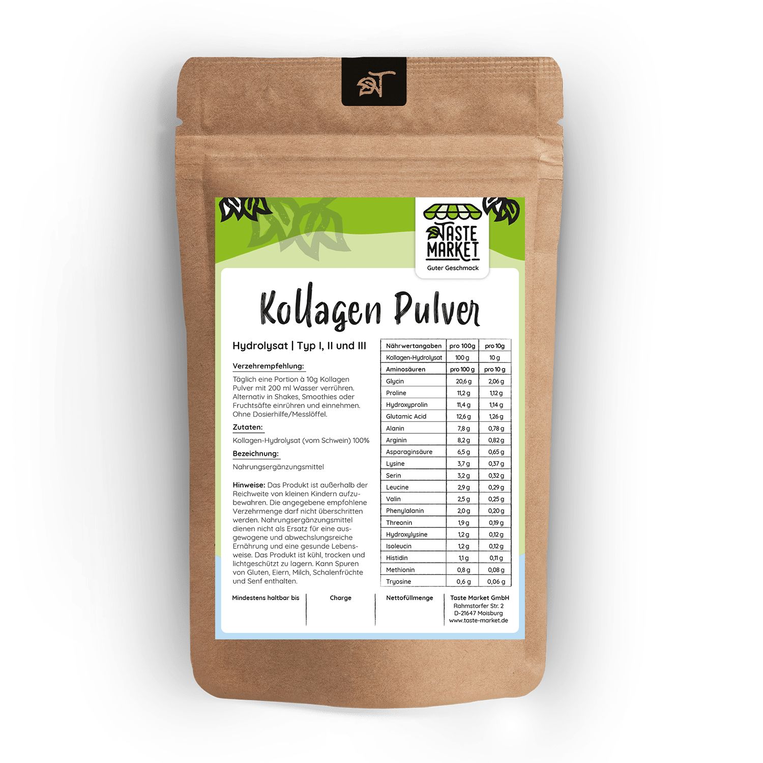 Taste Market Kollagen 2 kg Pulver