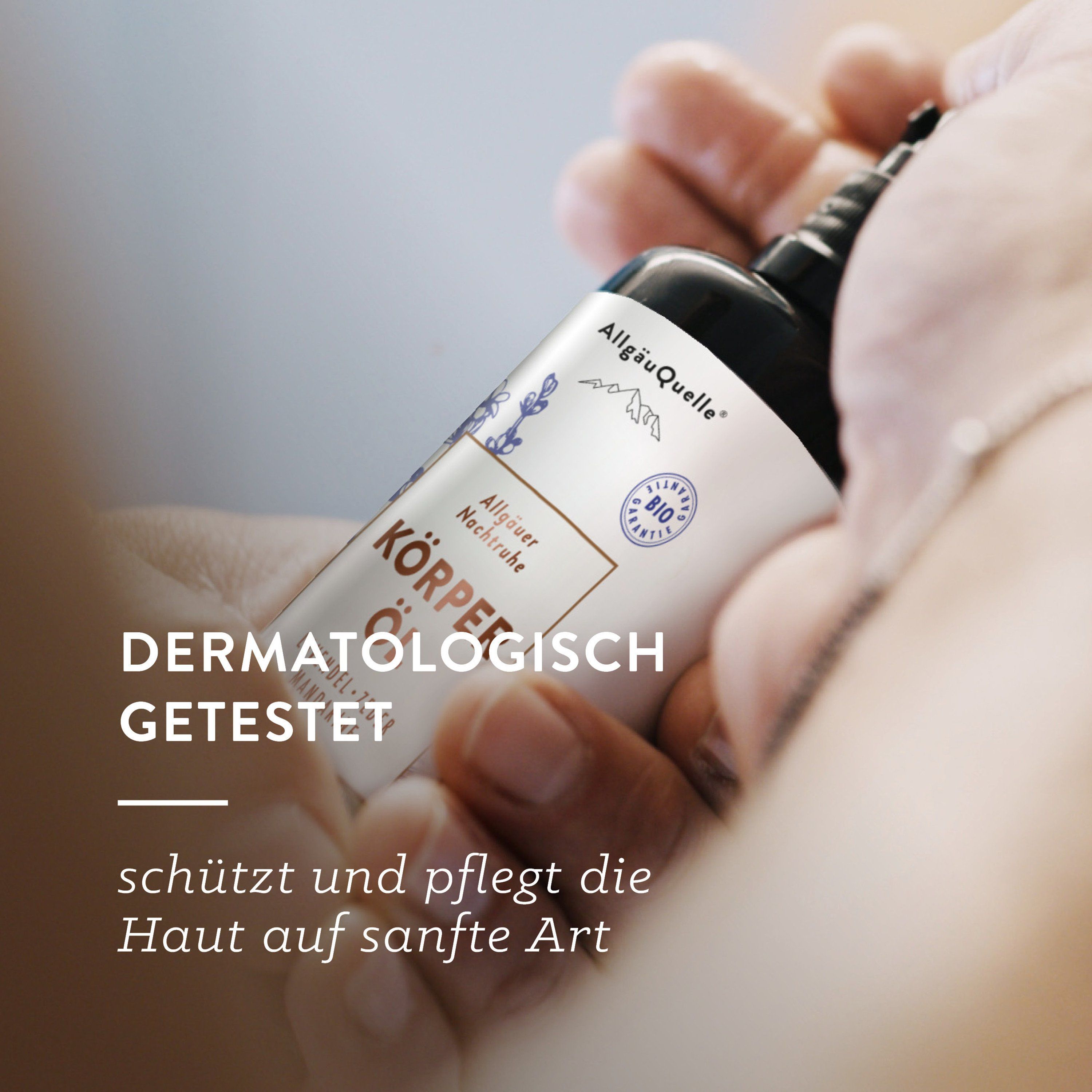 Allgäuquelle Bio Körperöl Bodylotion Allgäuer Nachtruhe Lavendel, Zeder, Mandarine
