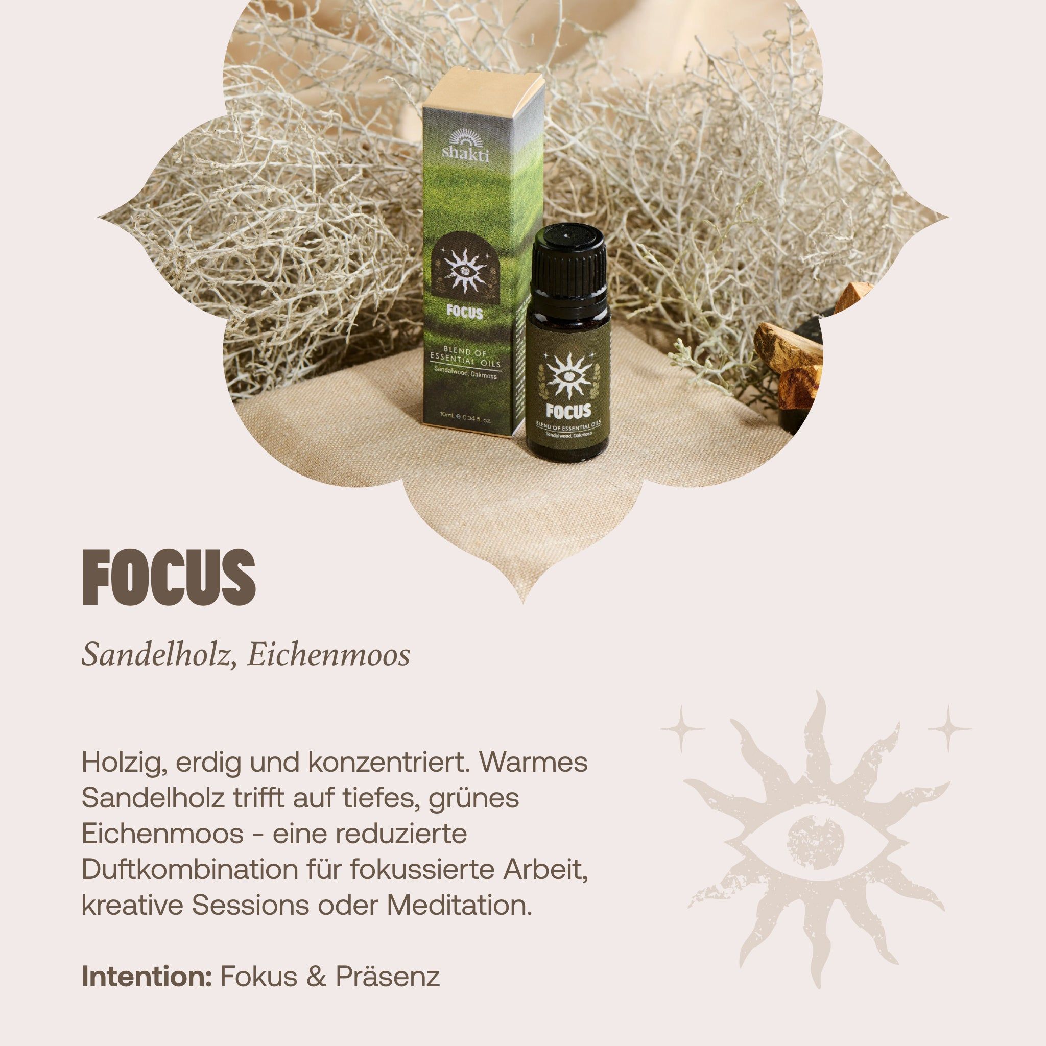 Shakti Mat Ätherische Öle - Mischung Sandelholz, Eichenmoos - 10ml