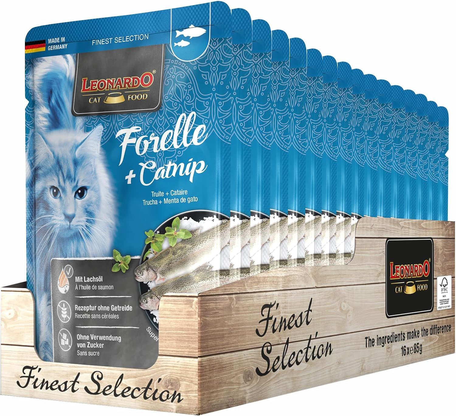 Leonardo Frischebeutel - Forelle + Catnip 1360 g