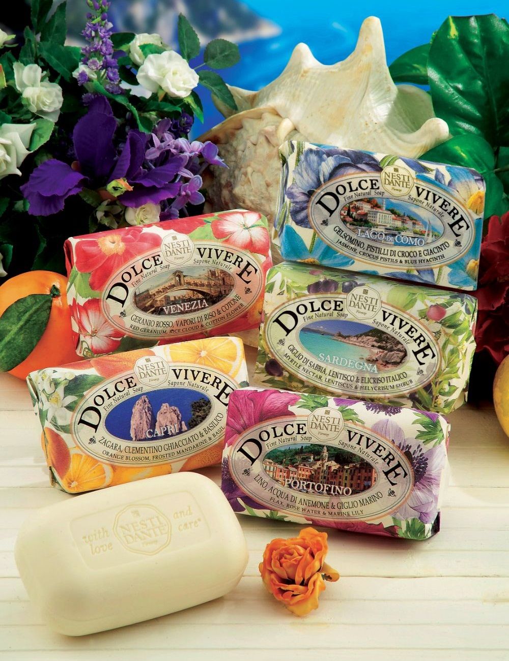 Nesti Dante Seifen-Set Dolce Vita: Verschiedene Sorten wie Venezia, Sardegna, Portofino. Dekorative Verpackungen.
