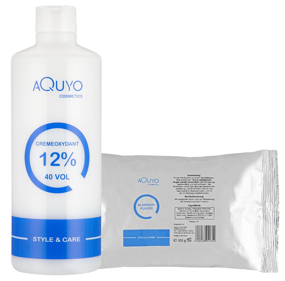 Style & Care Blondierpulver 500g + Creme Oxydant Entwickler 12% 500ml zum blondieren oder aufhellen 1 St