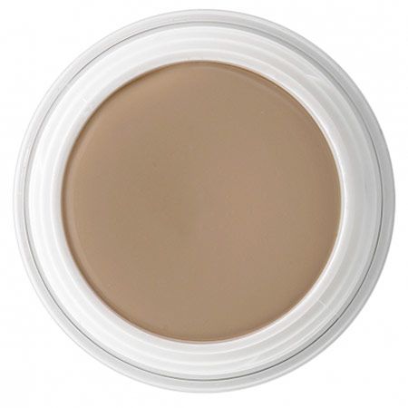 Beige Camouflage-Creme in einem runden, weißen Tiegel. Deckel nicht sichtbar.