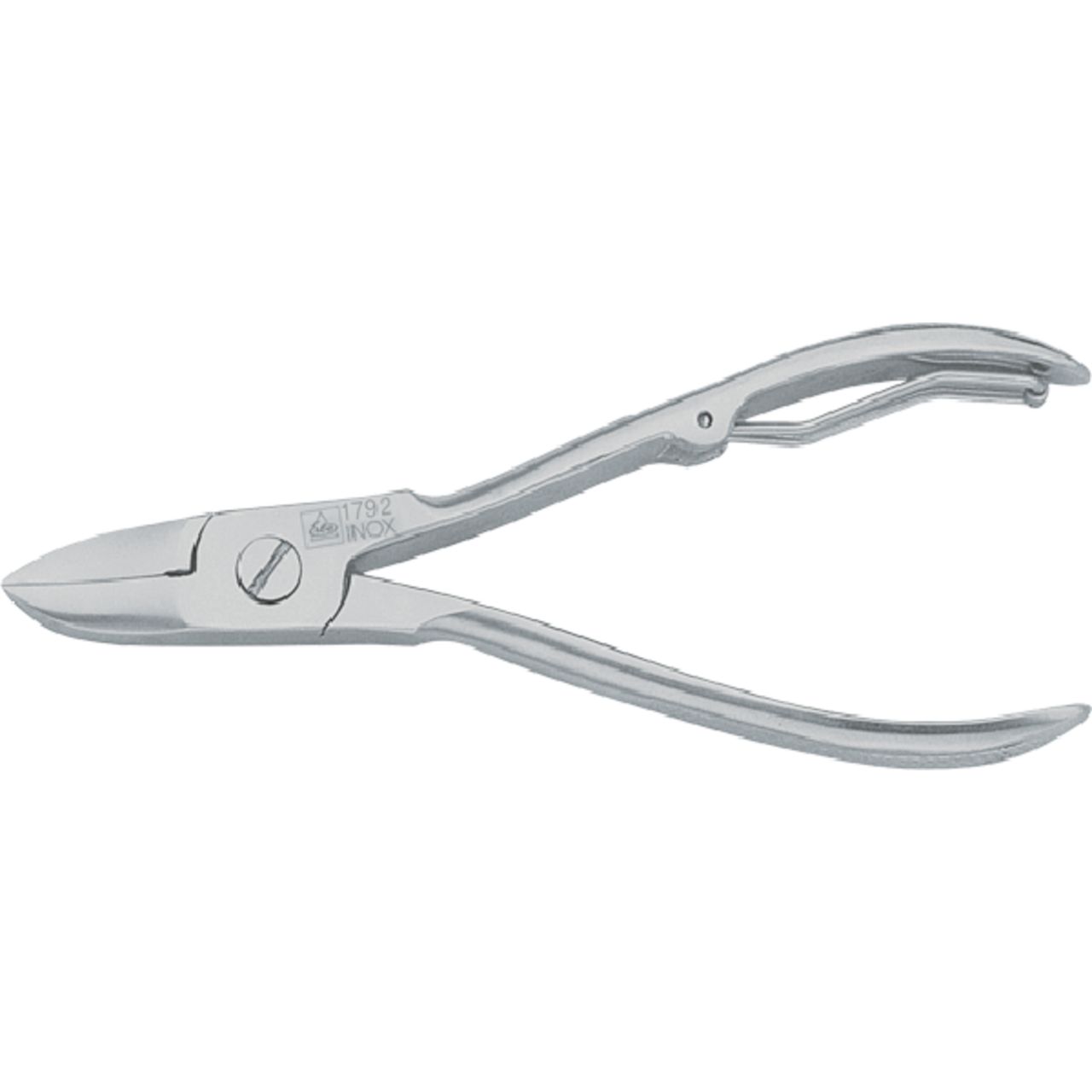 INOX-Nagelknipser aus Metall mit gerader Schneide und ergonomischen Griffen.