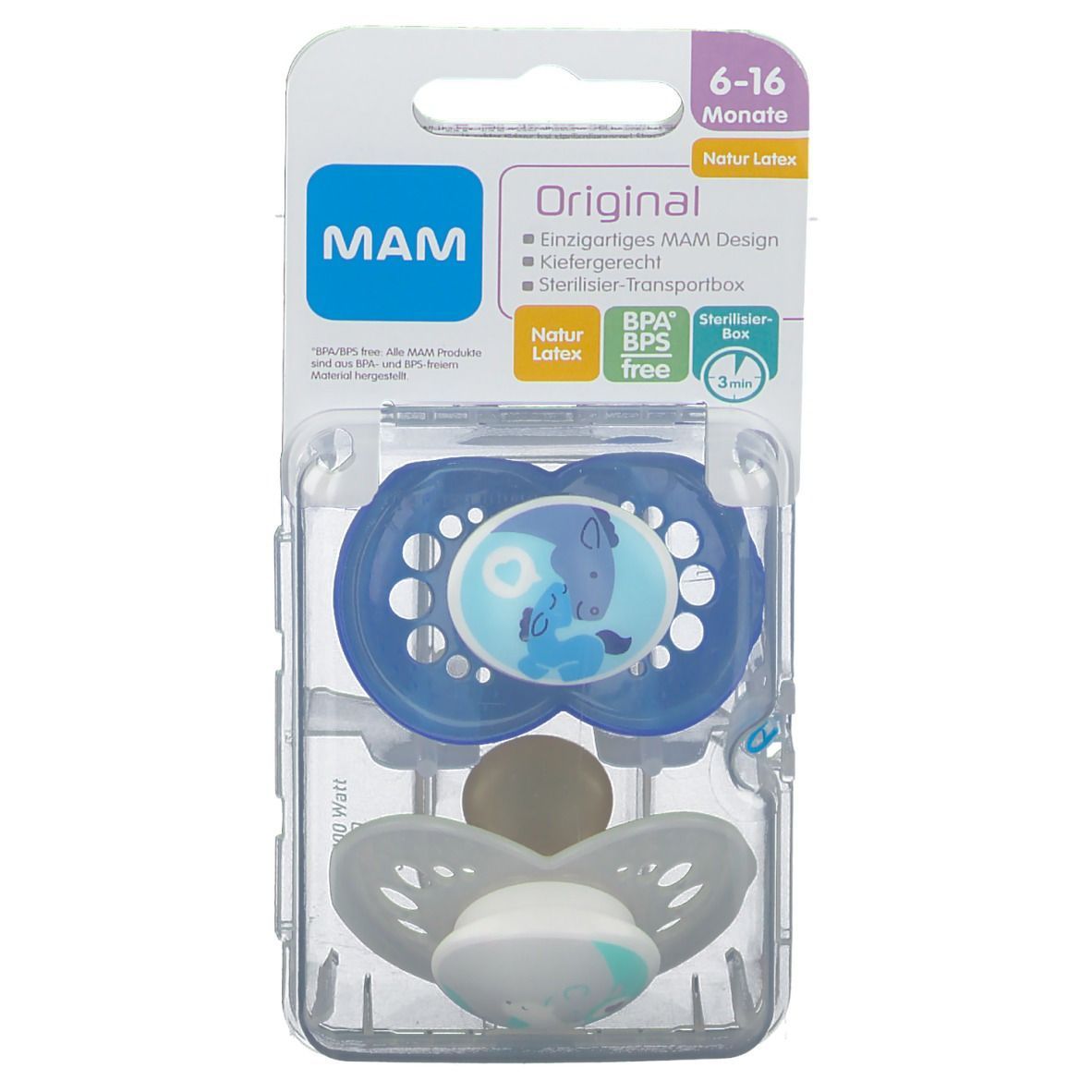 MAM Original Latex 6-16 Monate Schnuller (Farbe/Motiv nicht wählbar)