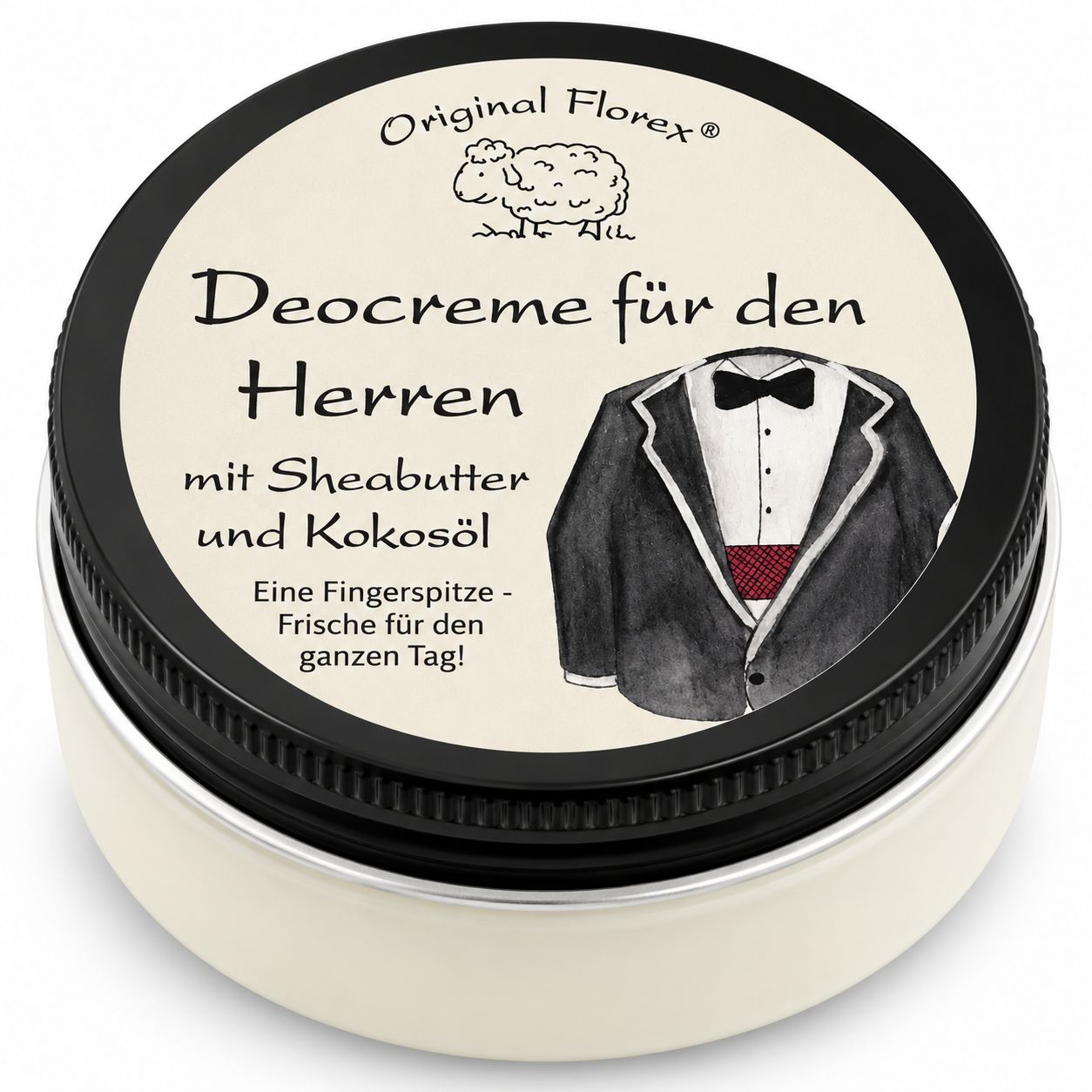 Florex Deocreme für den Herren Aluminiumfrei mit Sheabutter, Kokosöl & Zink | Vegan 40 ml Creme
