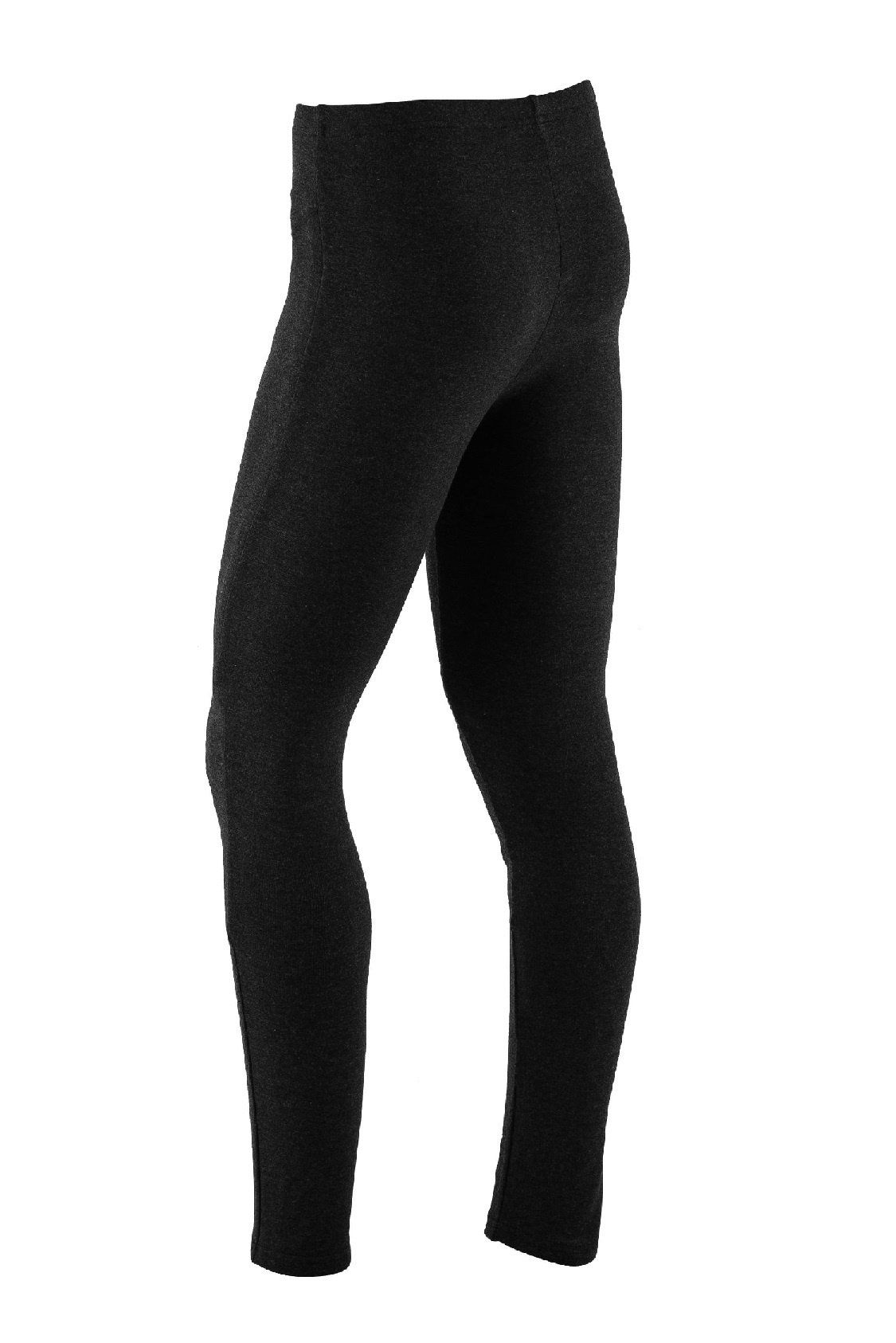 Dunkelgraue Thermohose. Eng anliegend, mit Nähten. Blick von hinten.
