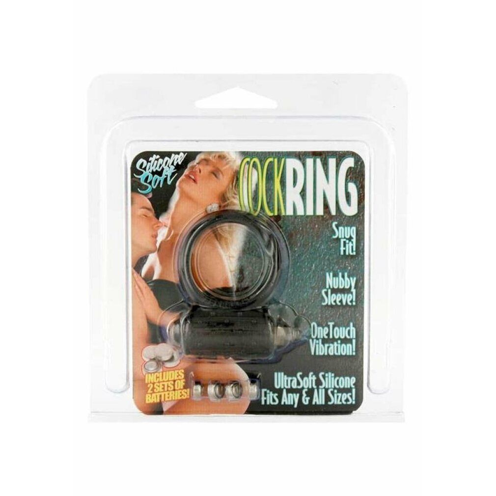 Verpackung mit Cockring. Produkt in Blisterverpackung, mit Abbildung und Text.