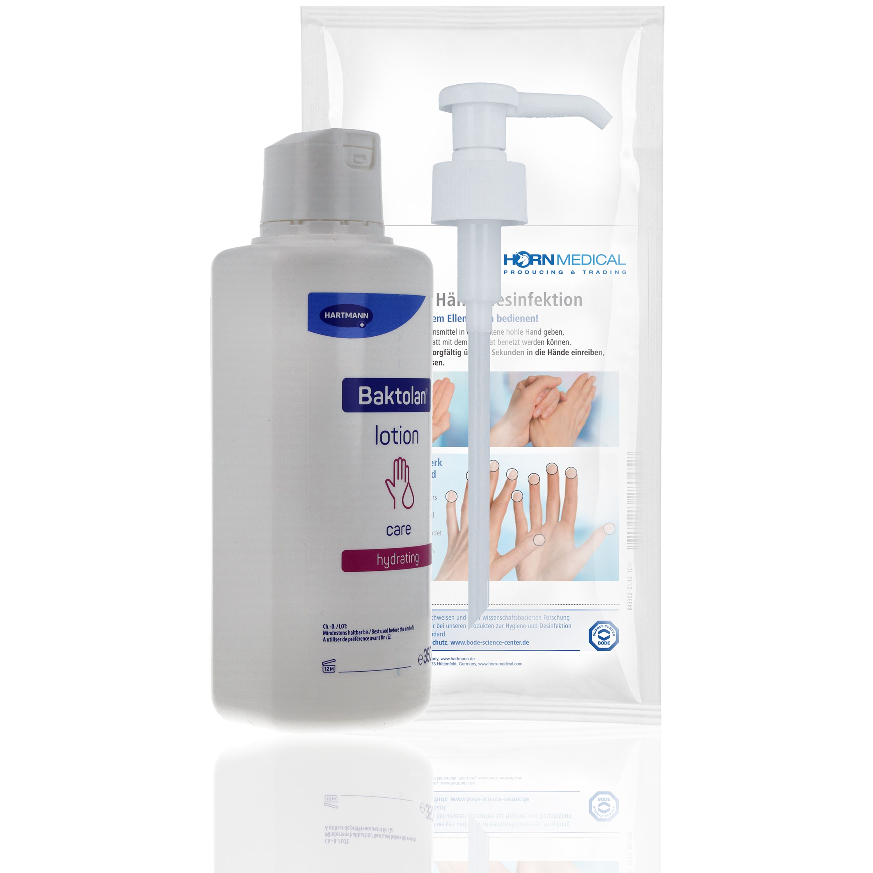Horn Medical Dosierpumpe mit Öl-in-Wasser Hautpflege Baktolan lotion