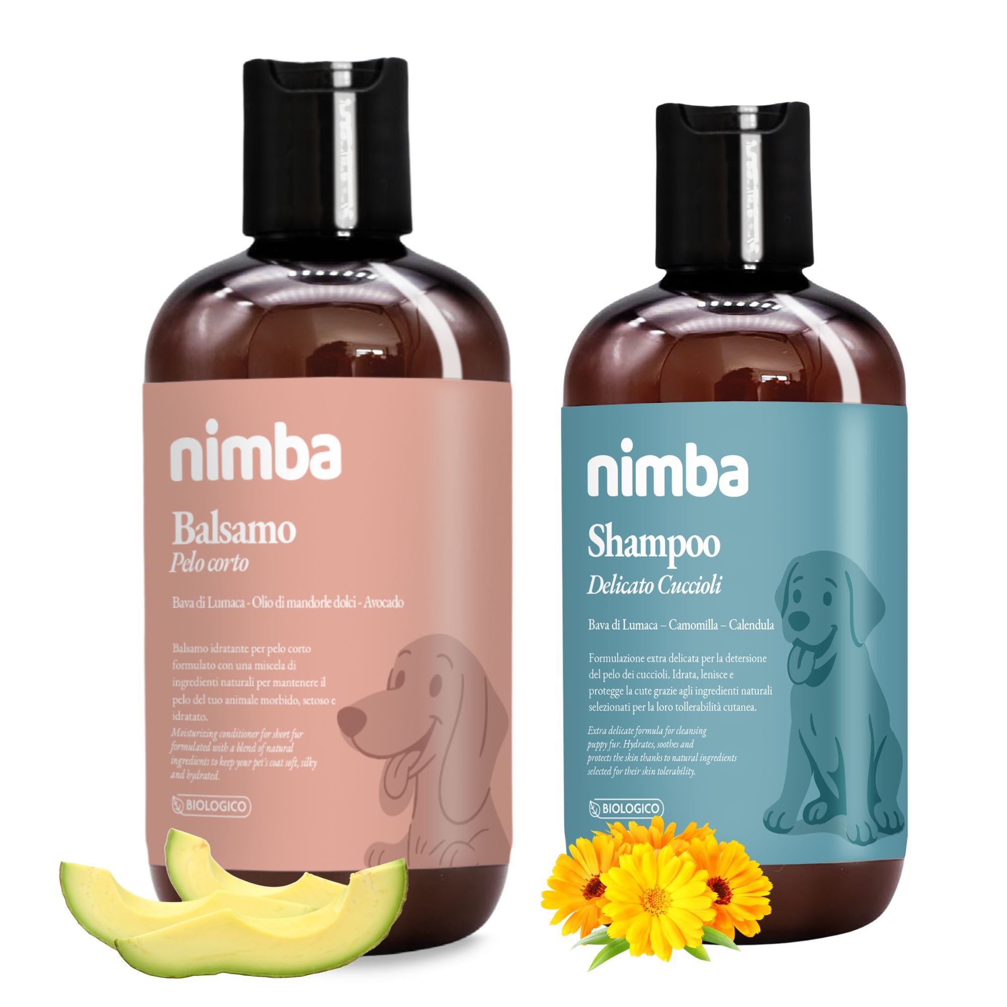 Nimba Kit Cuccioli: Balsamo Idratante 250ml + Shampoo Delicato 200ml