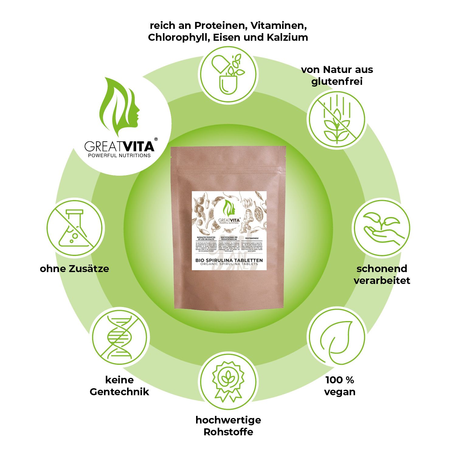 GreatVita Bio Spirulina Tabletten 400 g