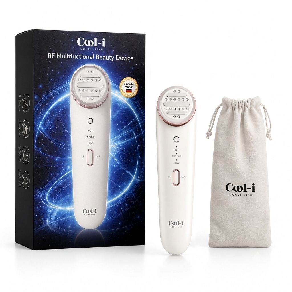 COOL-i RF Beautygerät mit EMS & Led, 3 Stufen, Usb-C, für kosmetische Hautpflege 1 Pc Gerät