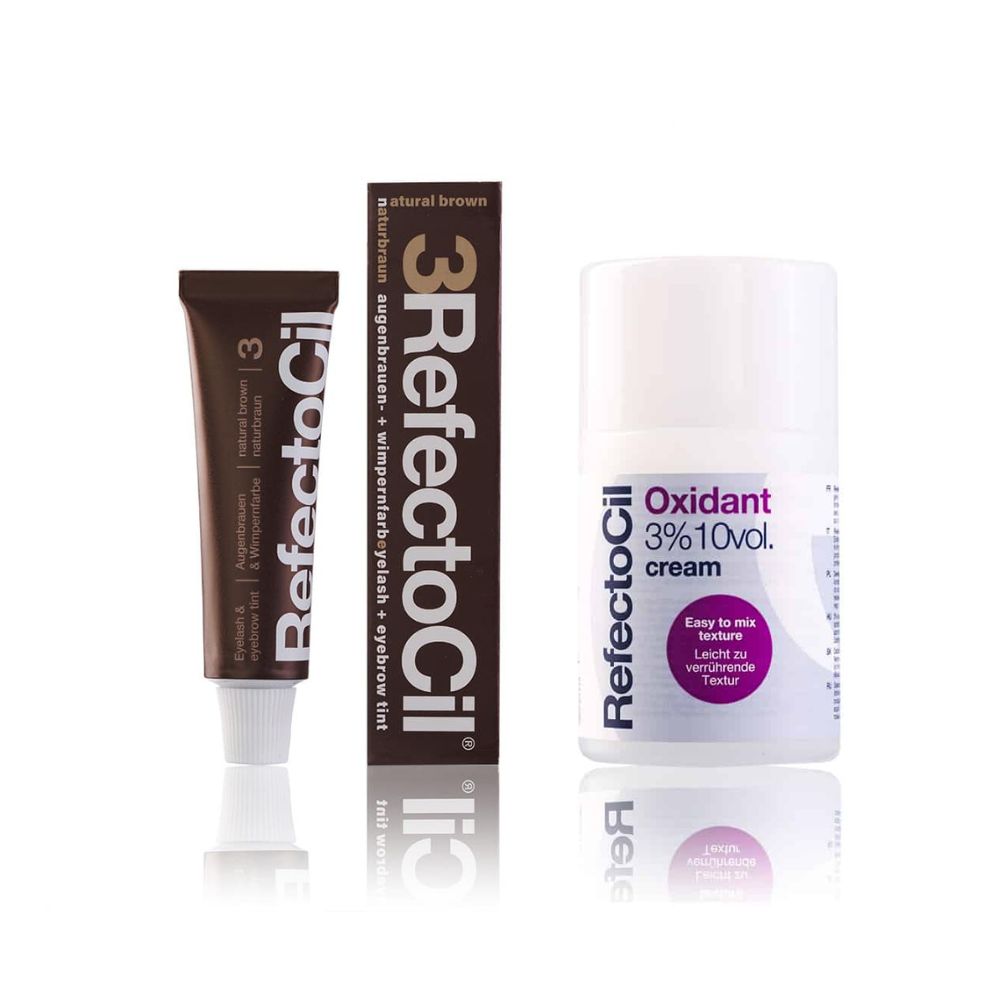 Refectocil Wimpernfarbe naturbraun 3 & Refectocil Oxidant Creme 3% Set