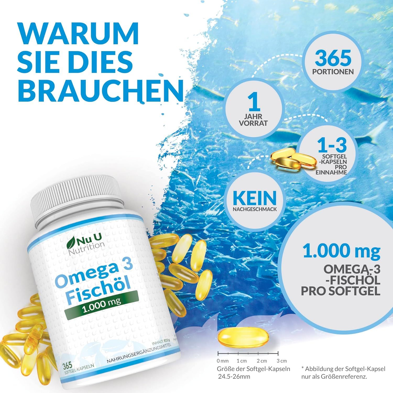 Nu U Nutrition Omega 3 Fischöl