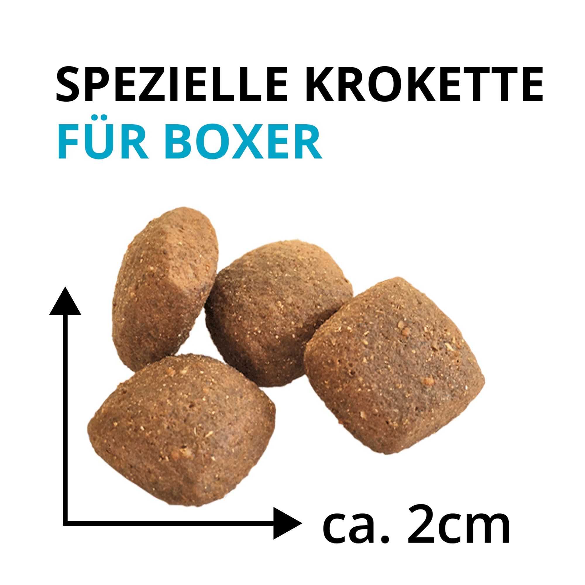 Spezielle Kroketten für Boxer, ca. 2cm groß. Getreidefrei.