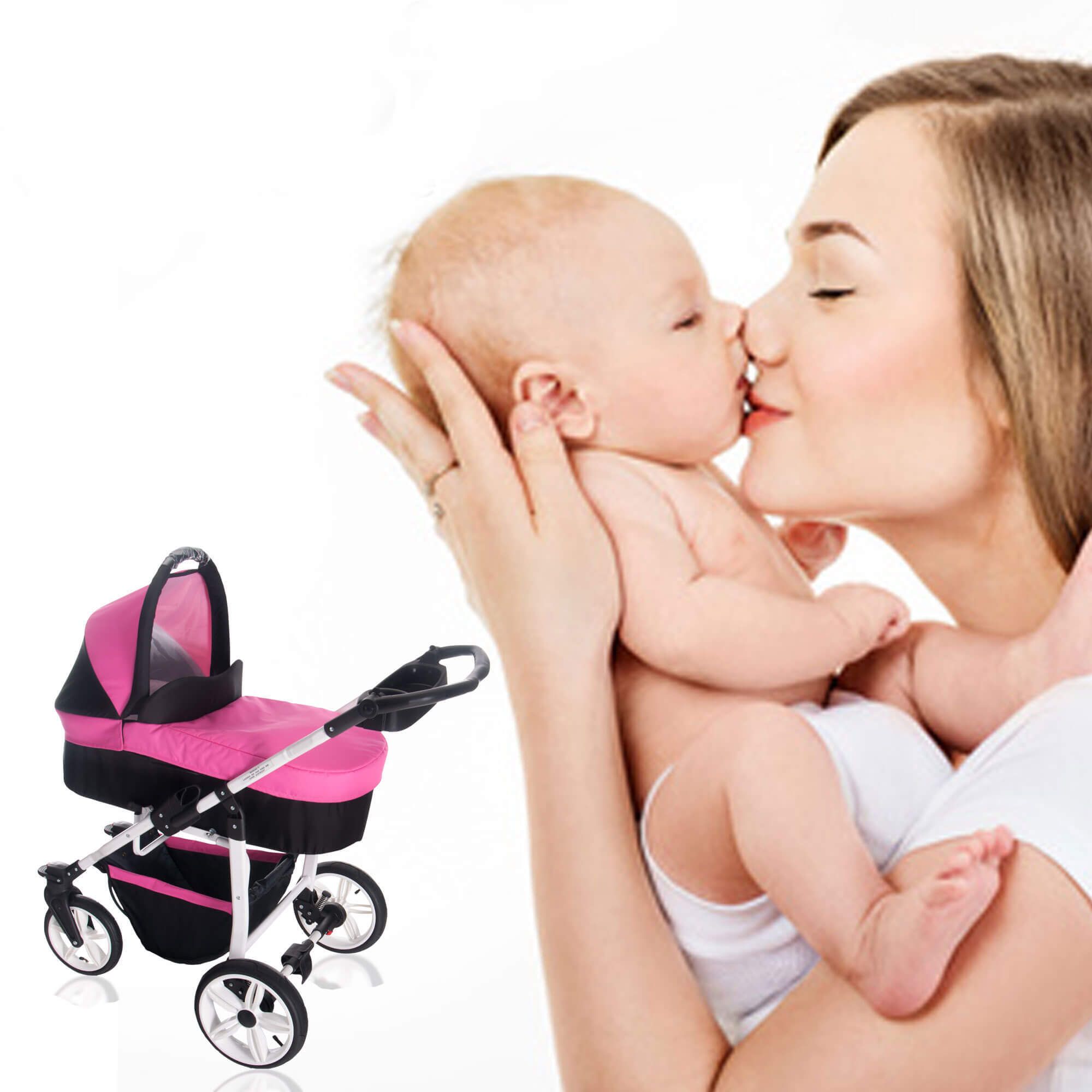 Bebebi Zürich 4 in 1 Kinderwagen Komplettset ISOFIX Basis Hartgummireifen, Bernina