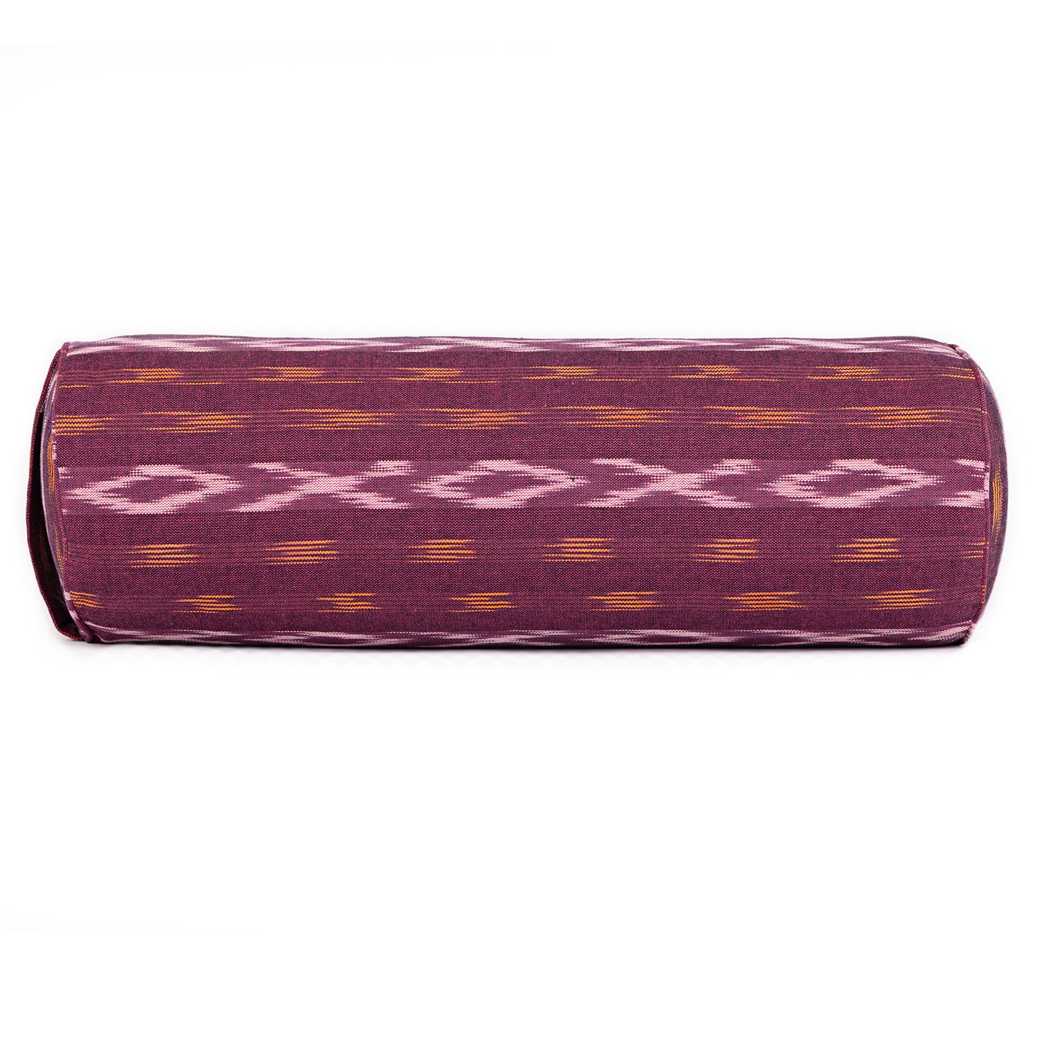 bodhi ETHNO Collection: Yoga-Bolster (rund), Ikat-Webstoff, weinrot